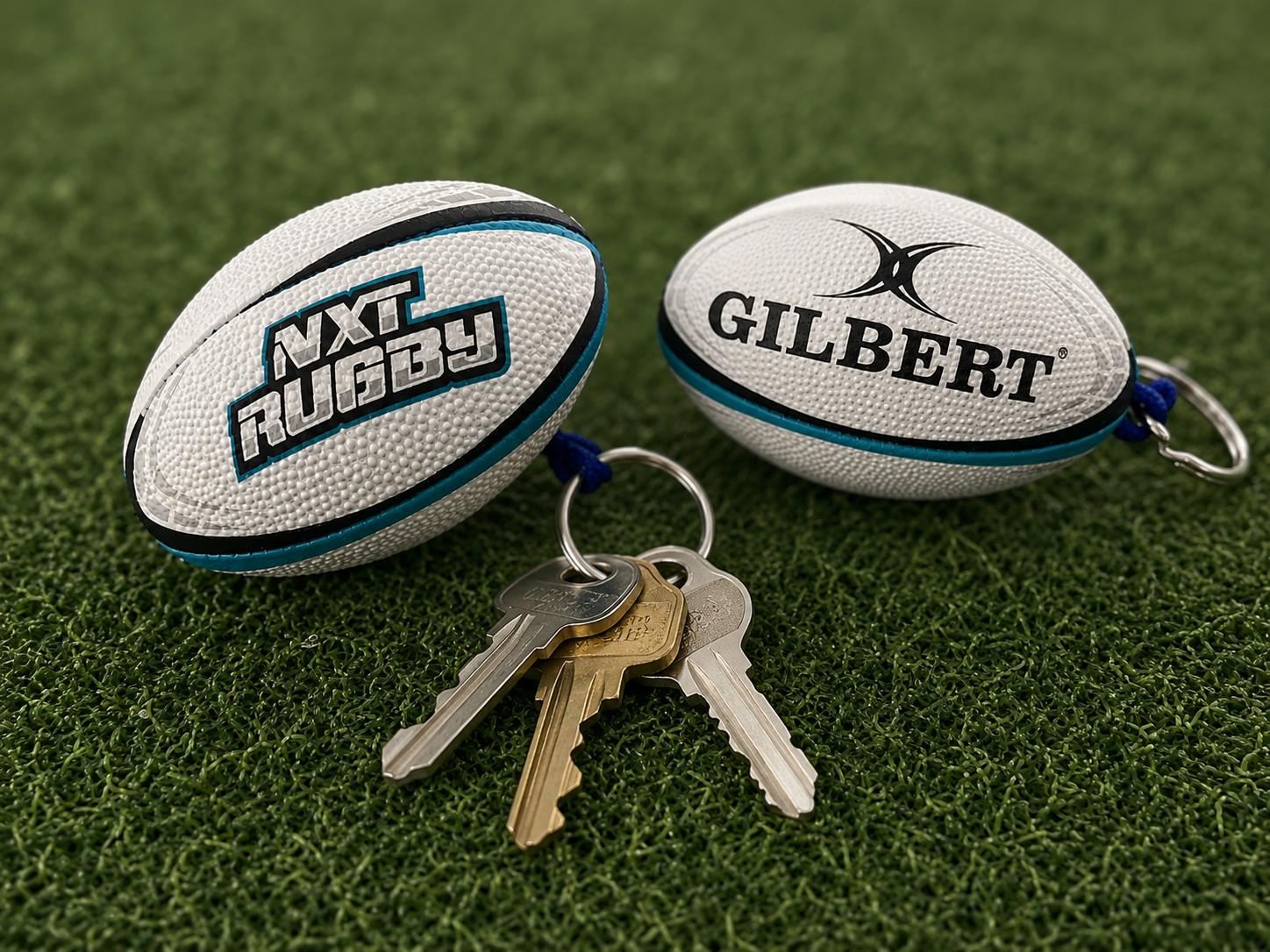 Mini-rugby ball keyring